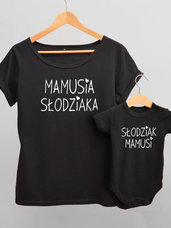 komplet w kolorze czarnym dla mamy i dziecka mamusia słodziaka 017