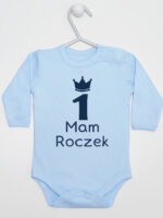 mam roczek z jedynką body z długim rękawem kolor błękitny 262