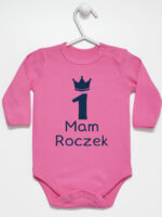 mam roczek z jedynką body z długim rękawem kolor ciemny różowy 262