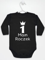 mam roczek z jedynką body z długim rękawem kolor czarny 262
