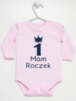mam roczek z jedynką body z długim rękawem kolor różowy 262