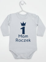 mam roczek z jedynką body z długim rękawem kolor szary 262