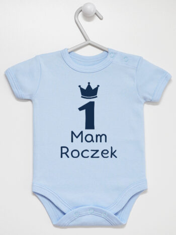 mam roczek z jedynką body z krótkim rękawem kolor błękitny 262