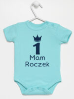 mam roczek z jedynką body z krótkim rękawem kolor miętowy 262