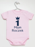 mam roczek z jedynką body z krótkim rękawem kolor różowy 262