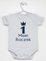 mam roczek z jedynką body z krótkim rękawem kolor szary 262