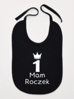 mam roczek z jedynką śliniak niemowlęcy kolor czarny 262 mam roczek z jedynką śliniak niemowlęcy kolor czarny 262