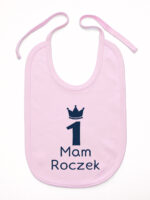 mam roczek z jedynką śliniak niemowlęcy kolor różowy 262 mam roczek z jedynką śliniak niemowlęcy kolor różowy 262