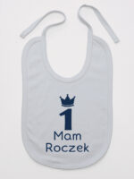 mam roczek z jedynką śliniak niemowlęcy kolor szary 262 mam roczek z jedynką śliniak niemowlęcy kolor szary 262