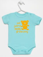 napis od jutra będę grzeczny z misiem body z krótkim rękawem kolor miętowy 265 napis od jutra będę grzeczny z misiem body z krótkim rękawem kolor miętowy 265