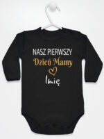 nasz pierwszy dzien mamy z imieniem body z długim rękawem kolor czarny 260 nasz pierwszy dzien mamy z imieniem body z długim rękawem kolor czarny 260