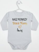 nasz pierwszy dzien mamy z imieniem body z długim rękawem kolor szary 260 nasz pierwszy dzien mamy z imieniem body z długim rękawem kolor szary 260