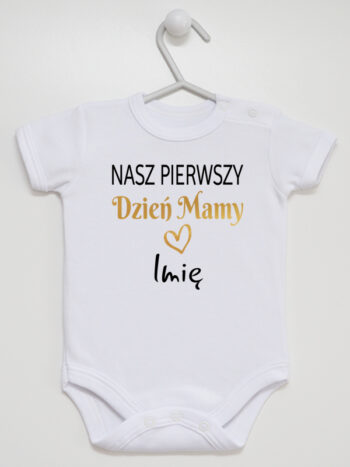 nasz pierwszy dzien mamy z imieniem body z krótkim rękawem kolor biały 260