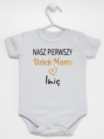 nasz pierwszy dzien mamy z imieniem body z krótkim rękawem kolor szary 260 nasz pierwszy dzien mamy z imieniem body z krótkim rękawem kolor szary 260
