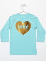 serce złote z imieniem niemowlaka koszulka z długim rękawem kolor miętowy 263 serce złote z imieniem niemowlaka koszulka z długim rękawem kolor miętowy 263
