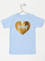 serce złote z imieniem niemowlaka koszulka z krótkim rękawem kolor błękitny 263 serce złote z imieniem niemowlaka koszulka z krótkim rękawem kolor błękitny 263
