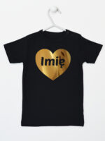 serce złote z imieniem niemowlaka koszulka z krótkim rękawem kolor czarny 263 serce złote z imieniem niemowlaka koszulka z krótkim rękawem kolor czarny 263