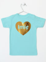 serce złote z imieniem niemowlaka koszulka z krótkim rękawem kolor miętowy 263 serce złote z imieniem niemowlaka koszulka z krótkim rękawem kolor miętowy 263