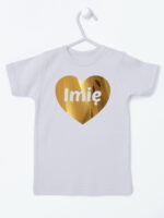 serce złote z imieniem niemowlaka koszulka z krótkim rękawem kolor szary 263 serce złote z imieniem niemowlaka koszulka z krótkim rękawem kolor szary 263