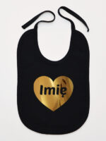 serce złote z imieniem niemowlaka śliniak niemowlęcy kolor czarny 263