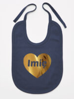 serce złote z imieniem niemowlaka śliniak niemowlęcy kolor granatowy 263
