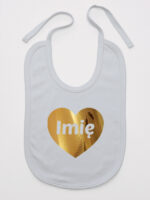 serce złote z imieniem niemowlaka śliniak niemowlęcy kolor szary 263