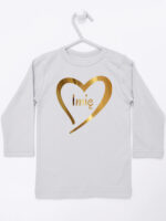 serduszko złote z imieniem dziecka koszulka z długim rękawem kolor szary 261