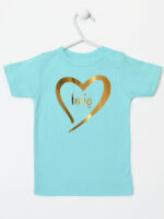 serduszko złote z imieniem dziecka koszulka z krótkim rękawem kolor miętowy 261