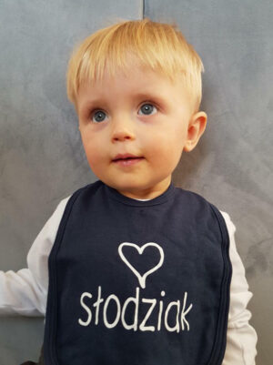 śliniak z napisem słodziak galeria