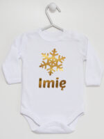 śnieżynka z imieniem dziecka na boże narodzenie body z długim rękawem kolor biały 264