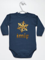 śnieżynka z imieniem dziecka na boże narodzenie body z długim rękawem kolor granatowy 264