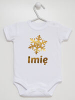 śnieżynka z imieniem dziecka na boże narodzenie body z krótkim rękawem kolor biały 264