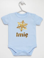 śnieżynka z imieniem dziecka na boże narodzenie body z krótkim rękawem kolor błękitny 264