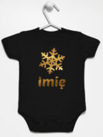 śnieżynka z imieniem dziecka na boże narodzenie body z krótkim rękawem kolor czarny 264