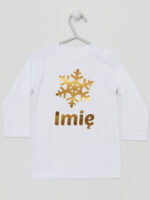 śnieżynka z imieniem dziecka na boże narodzenie koszulka z długim rękawem kolor biały 264 śnieżynka z imieniem dziecka na boże narodzenie koszulka z długim rękawem kolor biały 264