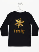 śnieżynka z imieniem dziecka na boże narodzenie koszulka z długim rękawem kolor czarny 264 śnieżynka z imieniem dziecka na boże narodzenie koszulka z długim rękawem kolor czarny 264