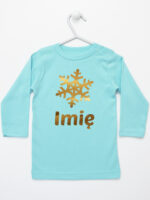 śnieżynka z imieniem dziecka na boże narodzenie koszulka z długim rękawem kolor miętowy 264 śnieżynka z imieniem dziecka na boże narodzenie koszulka z długim rękawem kolor miętowy 264