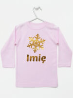 śnieżynka z imieniem dziecka na boże narodzenie koszulka z długim rękawem kolor różowy 264 śnieżynka z imieniem dziecka na boże narodzenie koszulka z długim rękawem kolor różowy 264