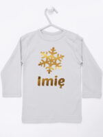 śnieżynka z imieniem dziecka na boże narodzenie koszulka z długim rękawem kolor szary 264 śnieżynka z imieniem dziecka na boże narodzenie koszulka z długim rękawem kolor szary 264