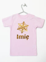 śnieżynka z imieniem dziecka na boże narodzenie koszulka z krótkim rękawem kolor różowy 264 śnieżynka z imieniem dziecka na boże narodzenie koszulka z krótkim rękawem kolor różowy 264