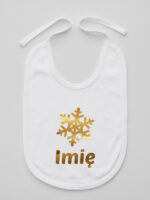 śnieżynka z imieniem dziecka na boże narodzenie śliniak niemowlęcy kolor biały 264 śnieżynka z imieniem dziecka na boże narodzenie śliniak niemowlęcy kolor biały 264