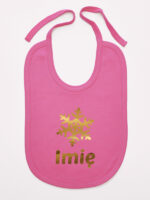 śnieżynka z imieniem dziecka na boże narodzenie śliniak niemowlęcy kolor ciemny różowy 264 śnieżynka z imieniem dziecka na boże narodzenie śliniak niemowlęcy kolor ciemny różowy 264