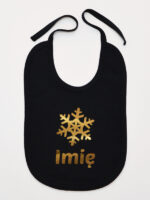 śnieżynka z imieniem dziecka na boże narodzenie śliniak niemowlęcy kolor czarny 264 śnieżynka z imieniem dziecka na boże narodzenie śliniak niemowlęcy kolor czarny 264