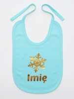 śnieżynka z imieniem dziecka na boże narodzenie śliniak niemowlęcy kolor miętowy 264 śnieżynka z imieniem dziecka na boże narodzenie śliniak niemowlęcy kolor miętowy 264