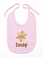 śnieżynka z imieniem dziecka na boże narodzenie śliniak niemowlęcy kolor różowy 264 śnieżynka z imieniem dziecka na boże narodzenie śliniak niemowlęcy kolor różowy 264