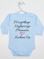 wszystkiego najlepszego mamusiu kocham cię body z długim rękawem kolor błękitny 259