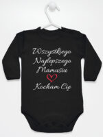 wszystkiego najlepszego mamusiu kocham cię body z długim rękawem kolor czarny 259