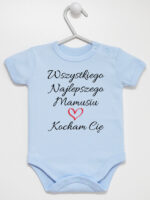 wszystkiego najlepszego mamusiu kocham cię body z krótkim rękawem kolor błękitny 259