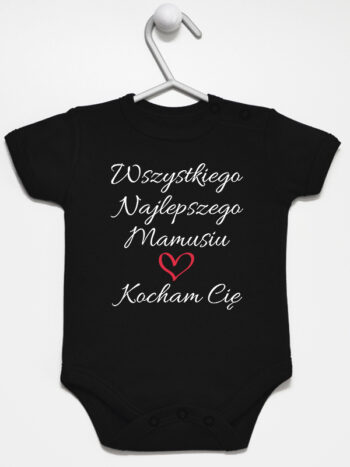  wszystkiego najlepszego mamusiu kocham cię body z krótkim rękawem kolor czarny 259