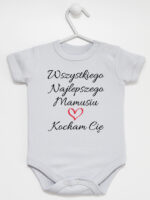 wszystkiego najlepszego mamusiu kocham cię body z krótkim rękawem kolor szary 259